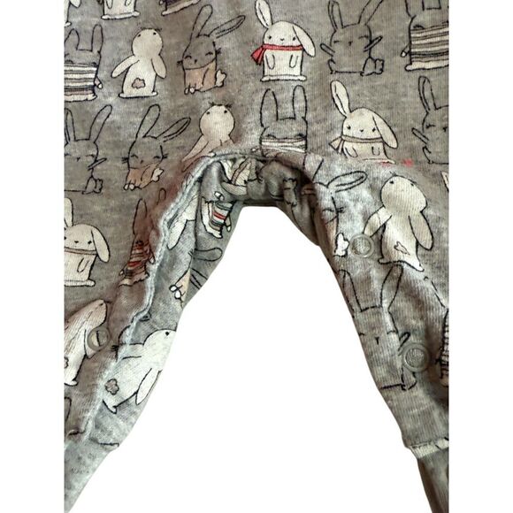 Gymboree Gray Jumper With A Bunny Print Pattern Size 3-6 Months - Picture 4 of 5